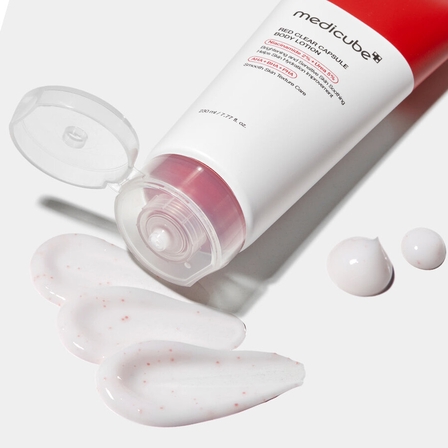 medicube rode transparante capsule bodylotion