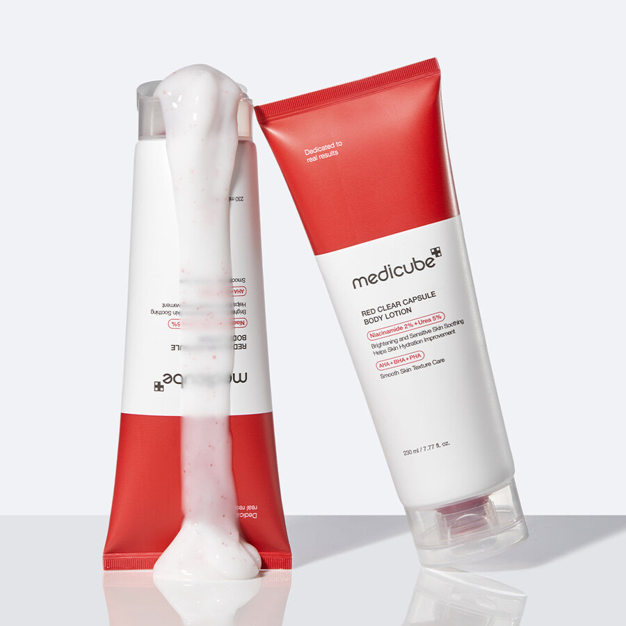 medicube rode transparante capsule bodylotion