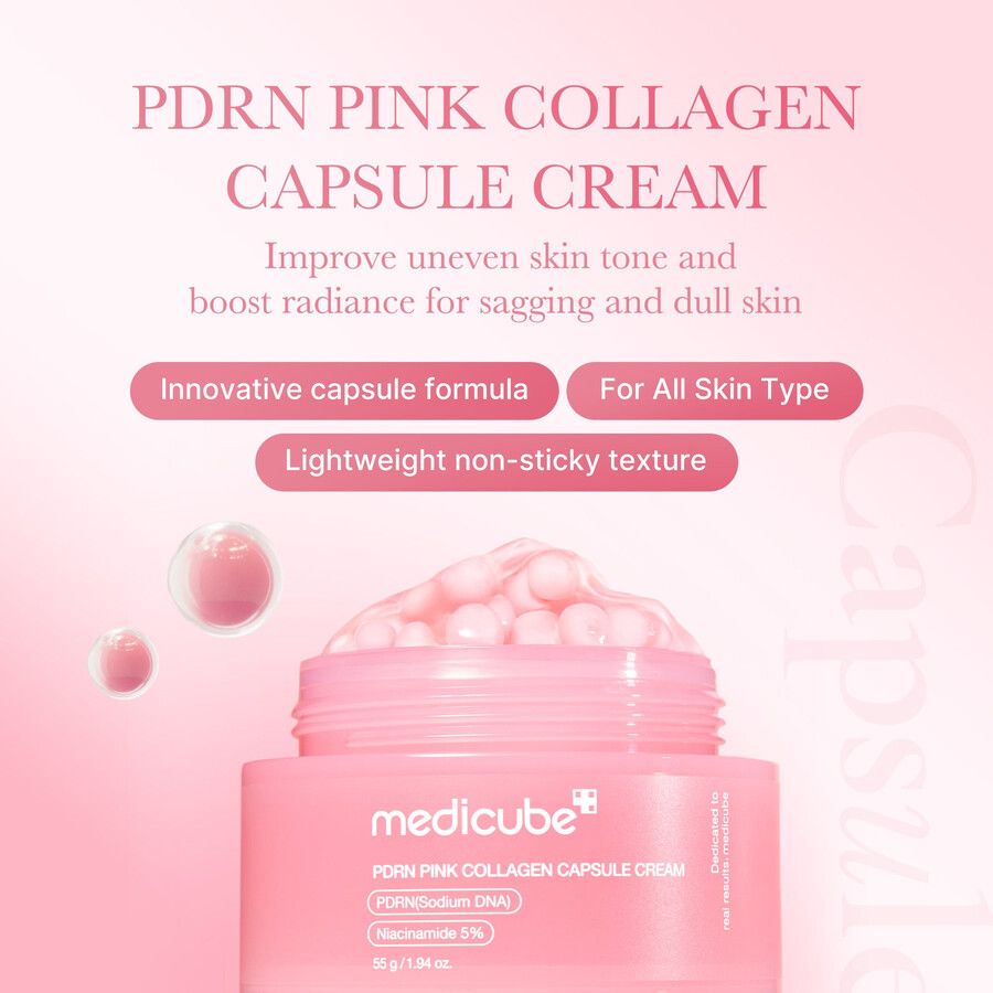 medicube pdrn roze collageen capsule crème