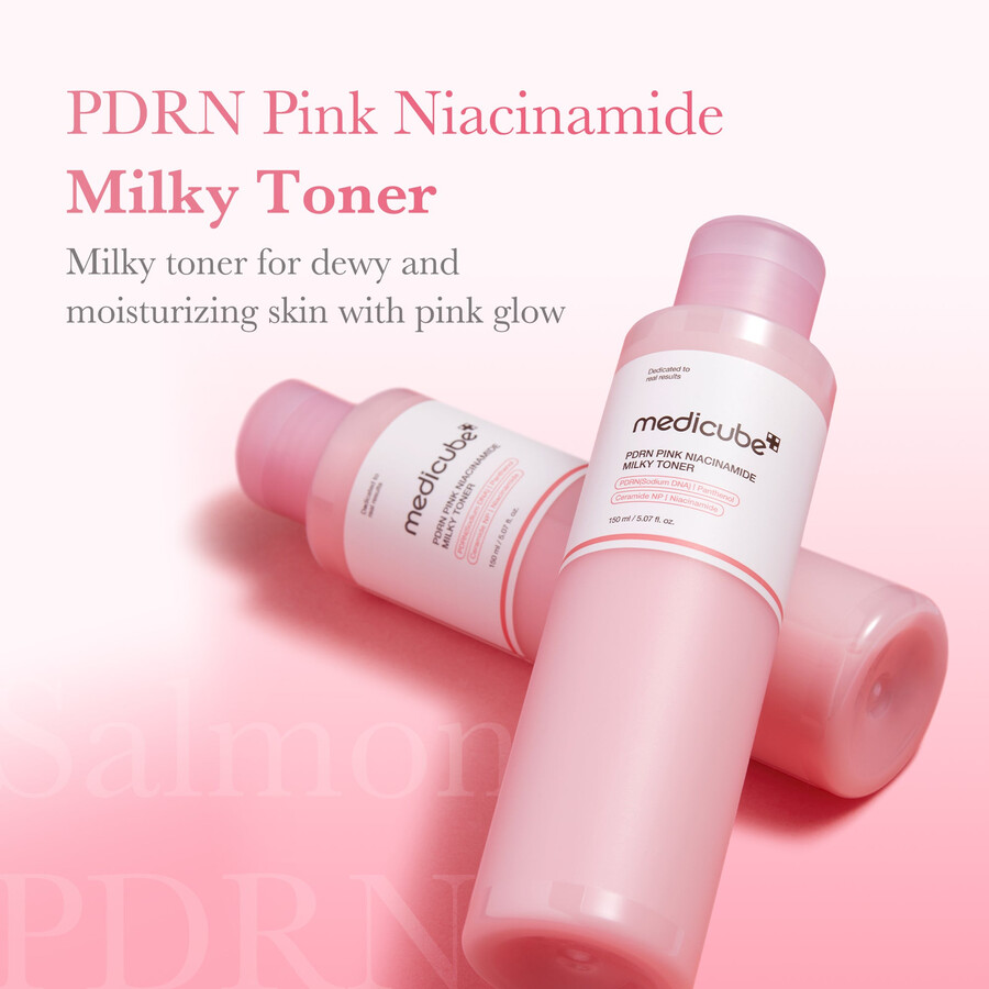 medicube pdrn roze niacinamide melkachtige toner