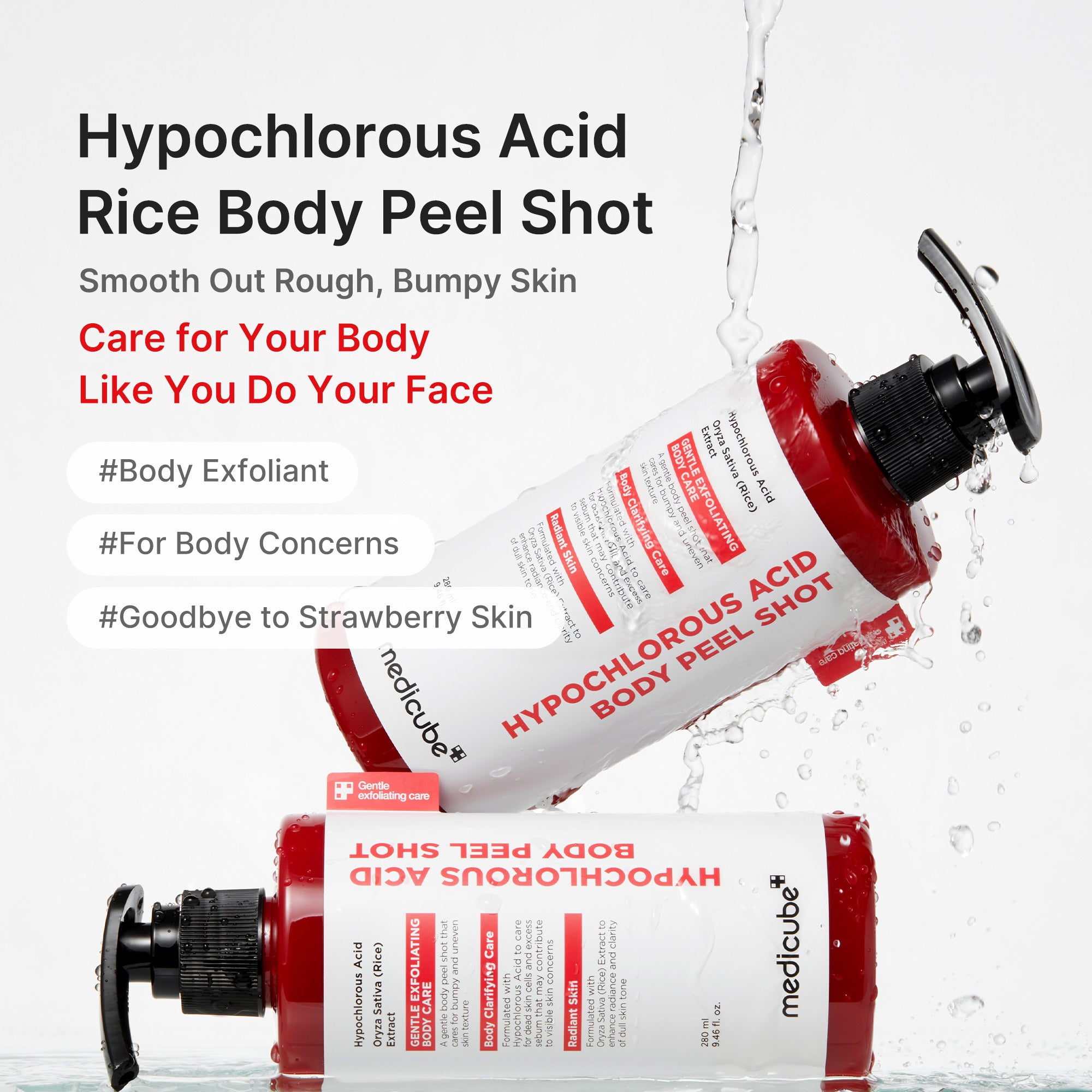 hypochloorzuur rijst body peel shot