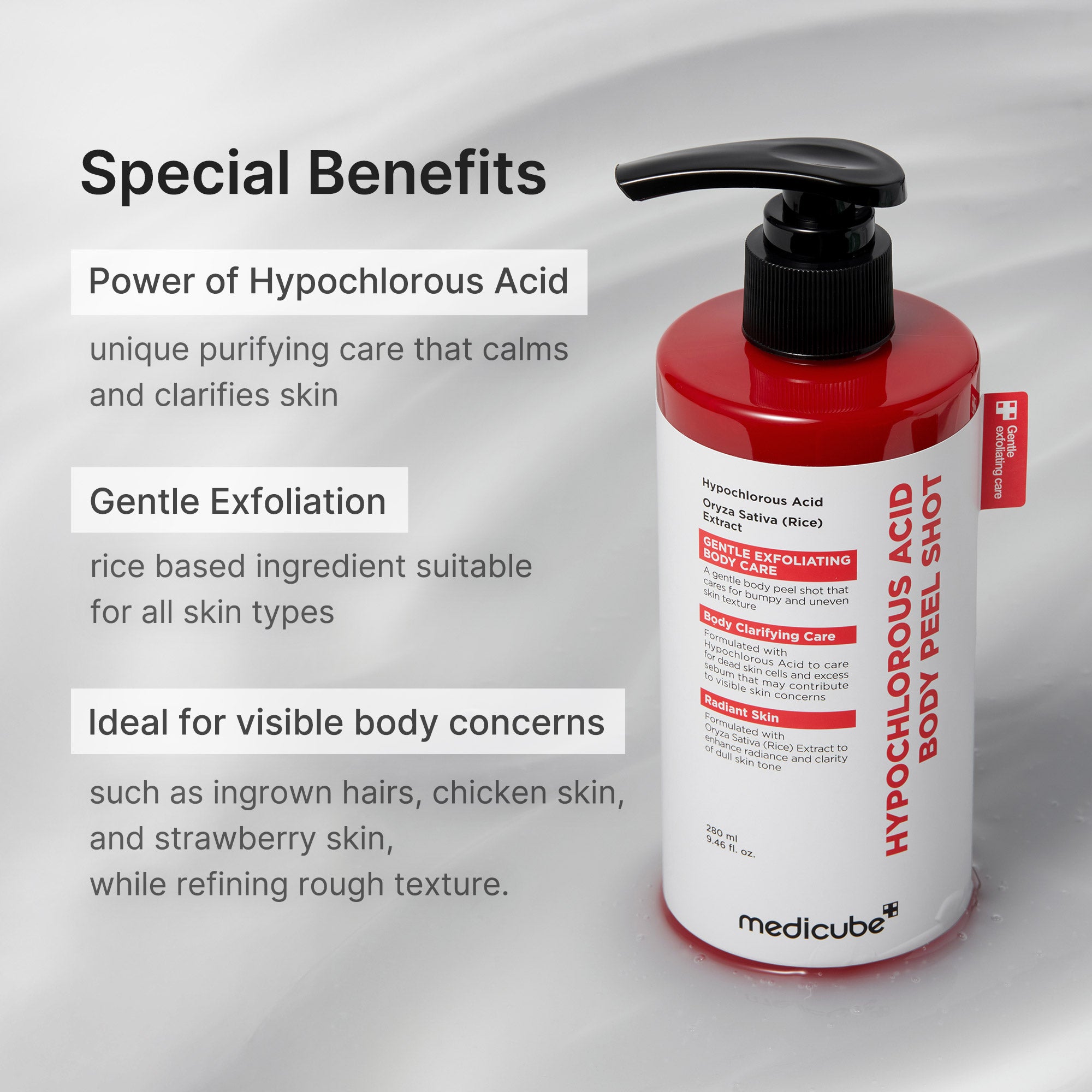 hypochloorzuur rijst body peel shot
